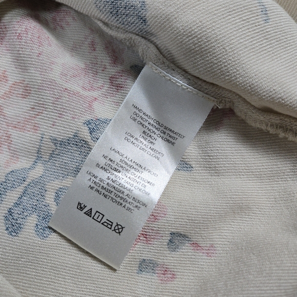 Free People Francesca Mini Dress Babydoll V Neck Puff Sleeves Cream Floral Boho - Picture 8 of 11